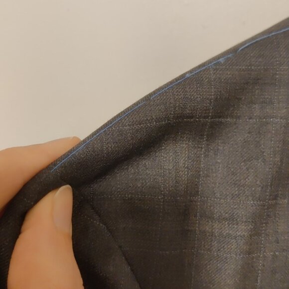 Strong Suit 38S 31w charcoal plaid slim fit tailored soft tailoring 100% wool - Picture 11 of 13